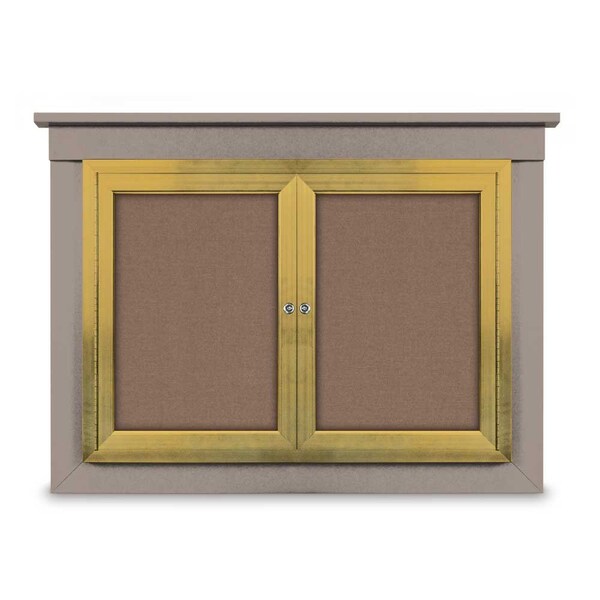 36"x36" 1-Door Enclosed Letterboard, Header, Green Vinyl/Cherry